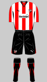 brentford fc 2010-11 home strip from september