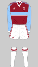 west ham kit august-november 1983